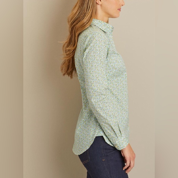 Duluth Trading Co Women's Light Blue-green Button-Down Tunic with No Gap Buttons - Picture 12 of 16